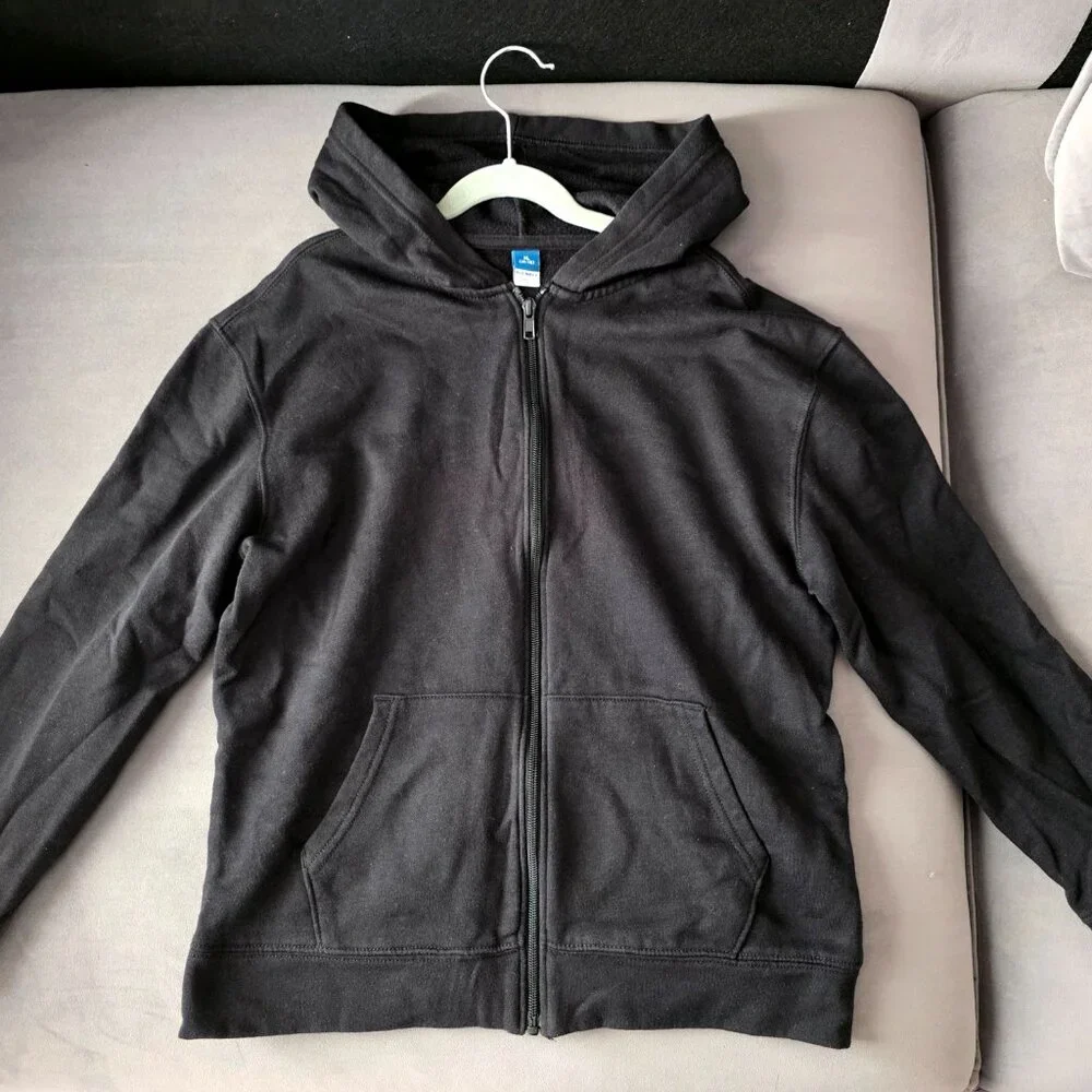 Old Navy Black Zip-Up Hoodie – Boys XL (14–16) – Excellent Used Condition